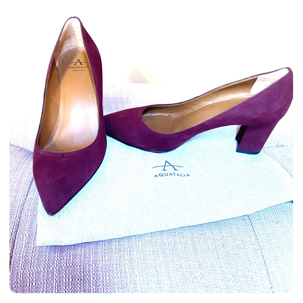 Aquatalia Pasha Heel in Maroon - Waterproof Pumps